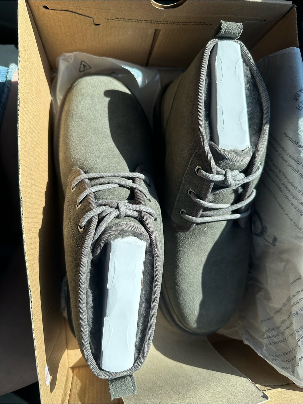 Men's Gray Lace-Up Suede Winter Boots